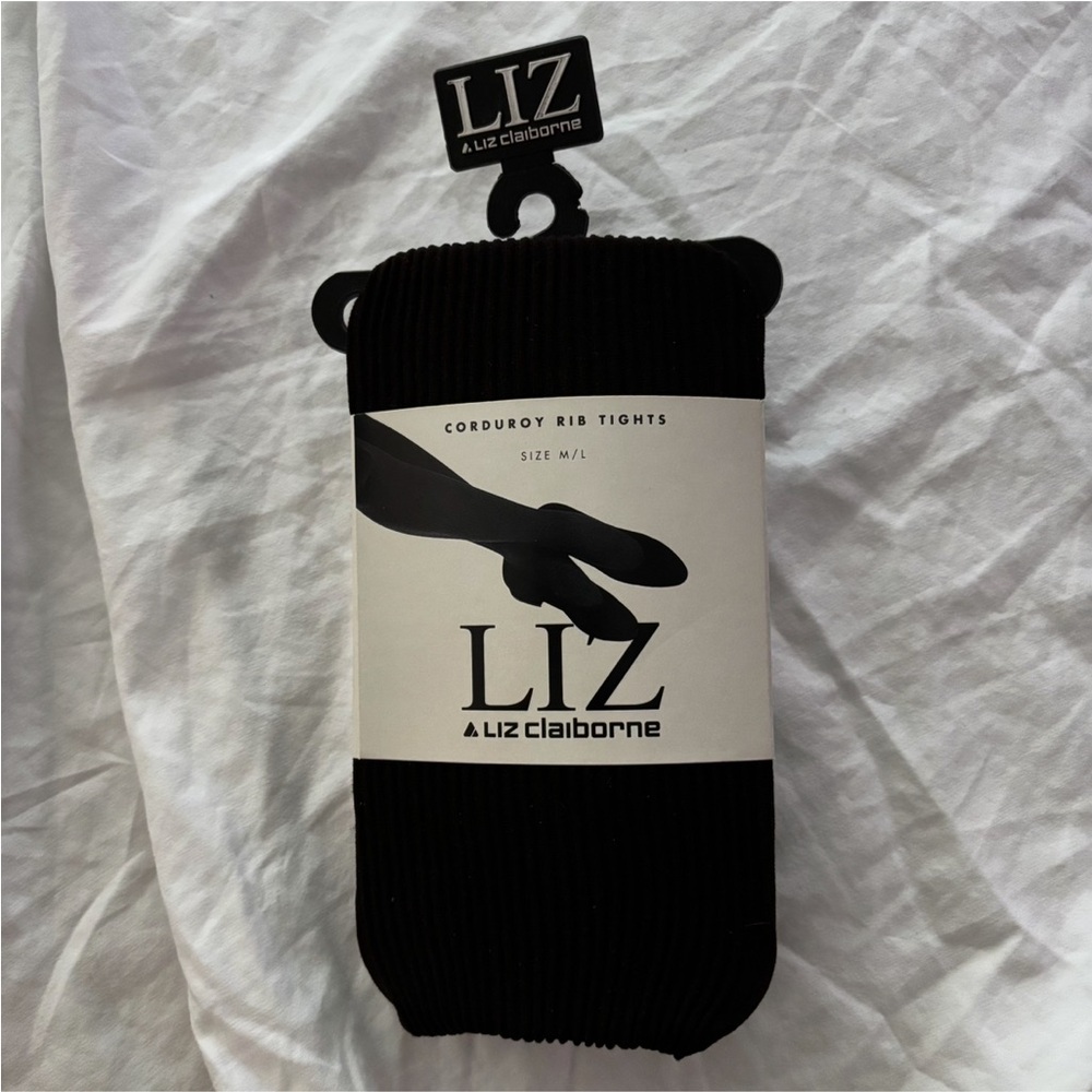 Liz Claiborne Vintage 1990’s ribbed tights corduroy chocolate Size M/L winter